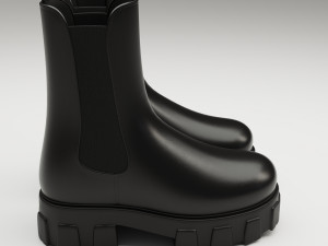 Prada monolith leather boots 3D 模型