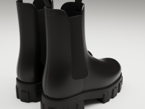 Prada monolith leather boots 3D 模型
