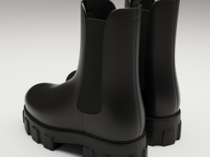 Prada monolith leather boots 3D 模型