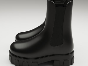 Prada monolith leather boots 3D 模型
