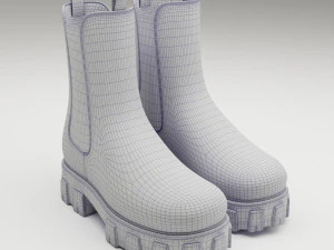 Prada monolith leather boots 3D Model