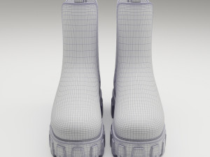 Prada monolith leather boots 3D 模型