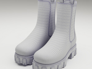 Prada monolith leather boots 3D 模型