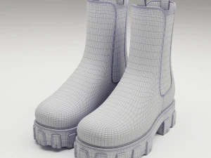 Prada monolith leather boots 3D Model