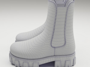 Prada monolith leather boots 3D 模型
