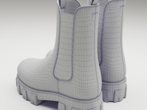 Prada monolith leather boots 3D 模型
