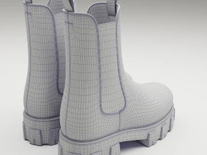 Prada monolith leather boots 3D Model