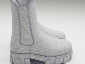 Prada monolith leather boots 3D 模型