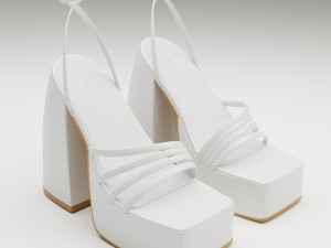Heels prettylittlething white 3Dモデル