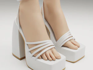 Heels prettylittlething white 3D Model