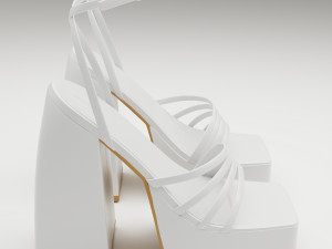 Heels prettylittlething white 3Dモデル