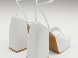 Heels prettylittlething white 3Dモデル