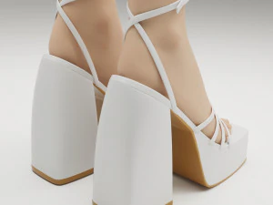 Heels prettylittlething white 3D Model