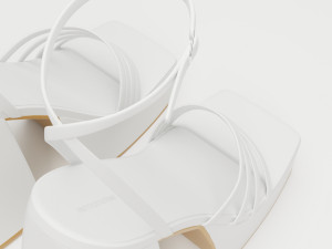 Heels prettylittlething white 3Dモデル