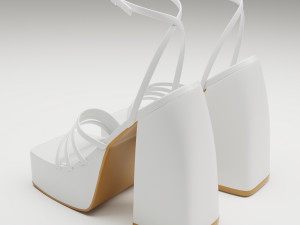 Heels prettylittlething white 3Dモデル