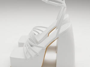 Heels prettylittlething white 3Dモデル