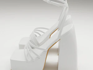 Heels prettylittlething white 3D Model