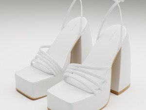 Heels prettylittlething white 3Dモデル