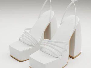 Heels prettylittlething white 3D Model