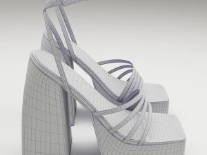 Heels prettylittlething white 3D Model