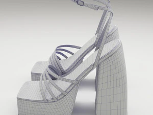 Heels prettylittlething white 3D Model