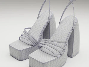 Heels prettylittlething white 3D Model