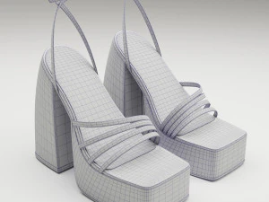 Heels prettylittlething white 3D Model