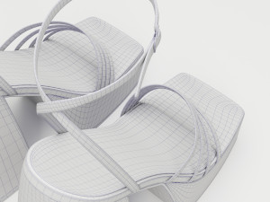 Heels prettylittlething white 3Dモデル