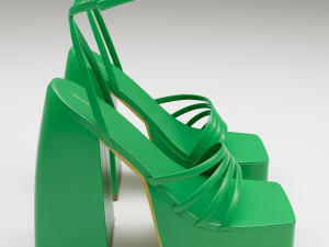 Heels prettylittlething green 3D 모델