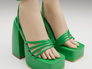 Heels prettylittlething green 3D 모델