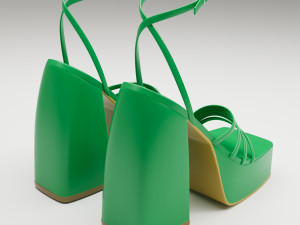 Heels prettylittlething green 3D 모델