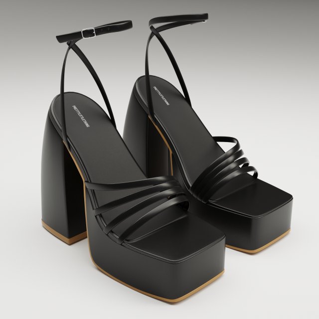Heels prettylittlething black 3D Modell .c4d .max .obj .3ds .fbx .stl .blend 