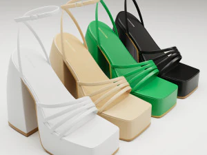 Heels PrettyLittlething 컬렉션 세트 3D 모델