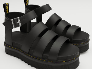 Blaire Hydro Leather Strap Sandals Dr Martens 3D Model
