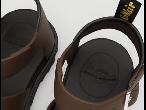 Blaire Hydro Leather Strap Sandals Dr Martens brown 3D 모델
