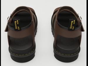 Blaire Hydro Leather Strap Sandals Dr Martens brown 3D 모델