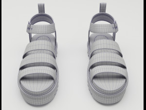 Blaire Hydro Leather Strap Sandals Dr Martens brown 3D 모델