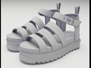Blaire Hydro Leather Strap Sandals Dr Martens brown 3D 모델