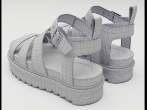 Blaire Hydro Leather Strap Sandals Dr Martens brown 3D 모델