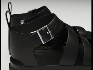 Strap Sandals Dr Martens Black Model 3D