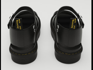 Strap Sandals Dr Martens Black Model 3D