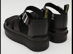 Strap Sandals Dr Martens Black Model 3D