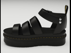 Strap Sandals Dr Martens Black Model 3D