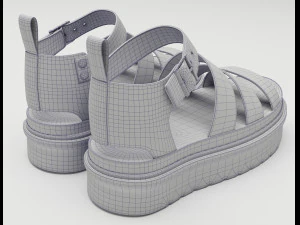 Strap Sandals Dr Martens Black 3D Model
