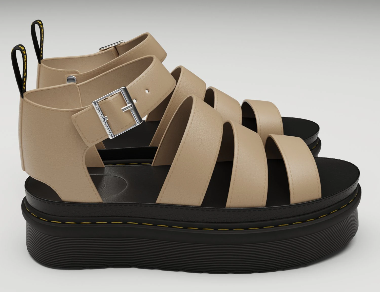 Strap Sandals Dr Martens 3D Model .c4d .max .obj .3ds .fbx .stl .blend 