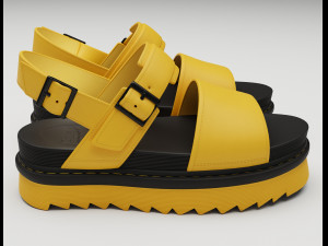 Sandals Dr Martens black yellow 3Dモデル