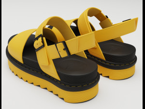 Sandals Dr Martens black yellow 3D Model
