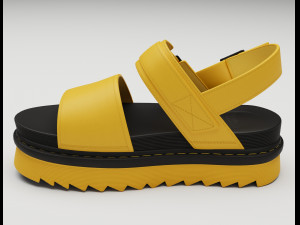 Sandals Dr Martens black yellow 3D Model