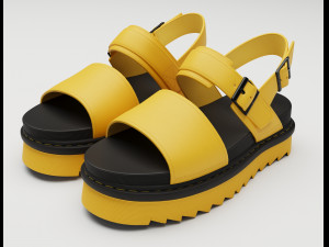 Sandals Dr Martens black yellow 3D Model