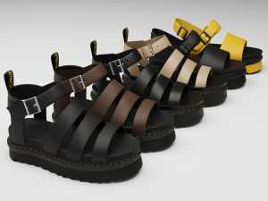 Collection set of sandals Dr Martens 3D Model